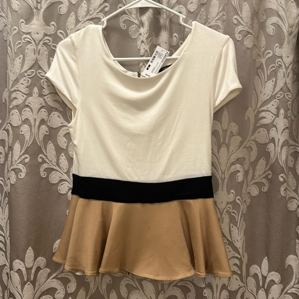 Foreign Exchange peplum zipper top